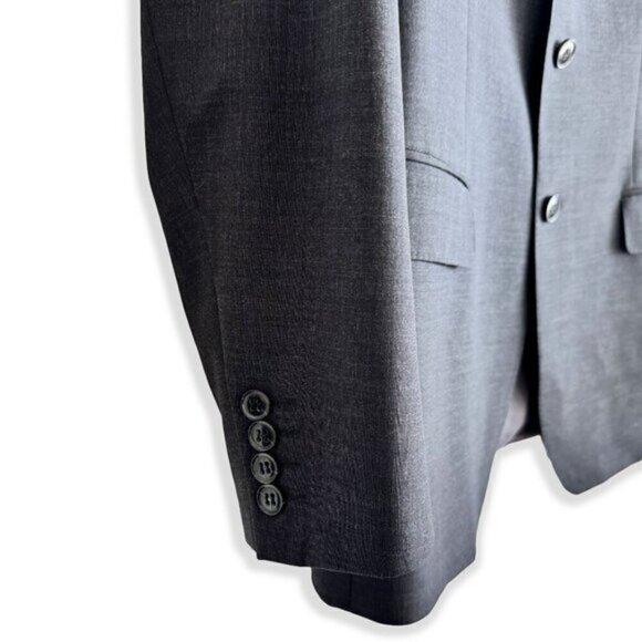 Vintage Z Zegna Charcoal Gray 100% Wool Blazer – Swiss Tailored 90s Elegance - Picture 3 of 8